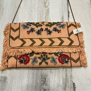 Embroidered Beaded Boutique Clutch/CrossBody Purse